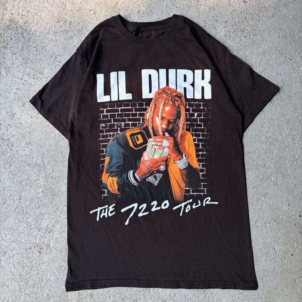 Lil Durk The 7220 Tour Graphic T-Shirt Mens Medium Black Cotton Rap Tee 21795